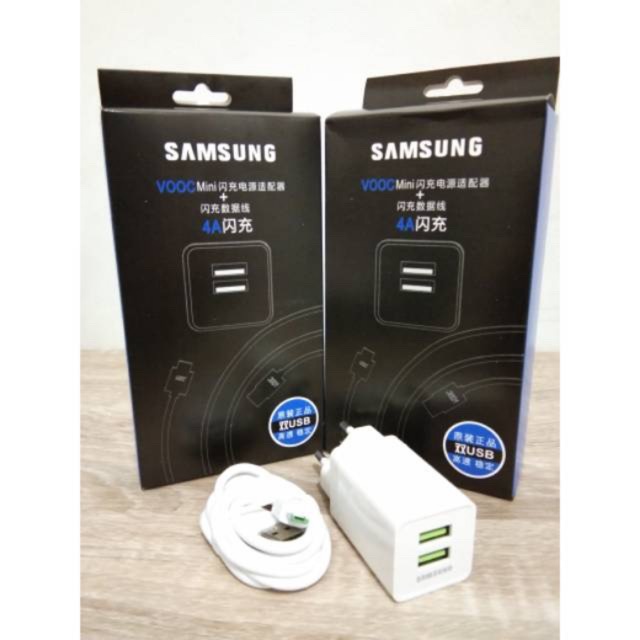 Charger SAMSUNG VOOC FAST CHARGING 2Ampere 2port USB ori 99%