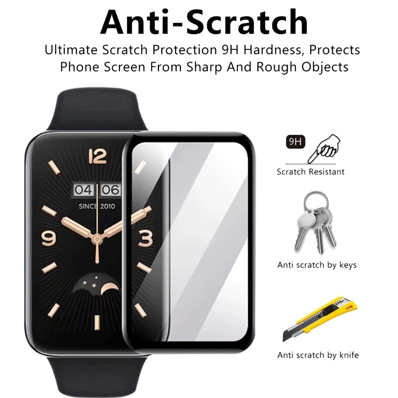 Pelindung Layar Tempered Glass 20D Anti Gores Untuk Smartwatch Xiaomi Band 7 Pro