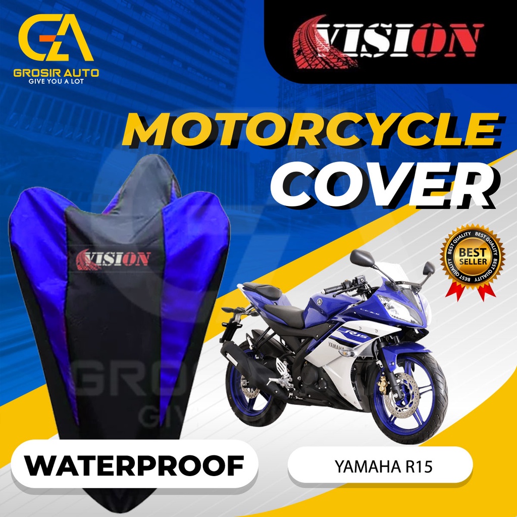 Sarung Motor R15 Anti air Vision / Cover Selimut Penutup Sarung Mantel Motor Vision