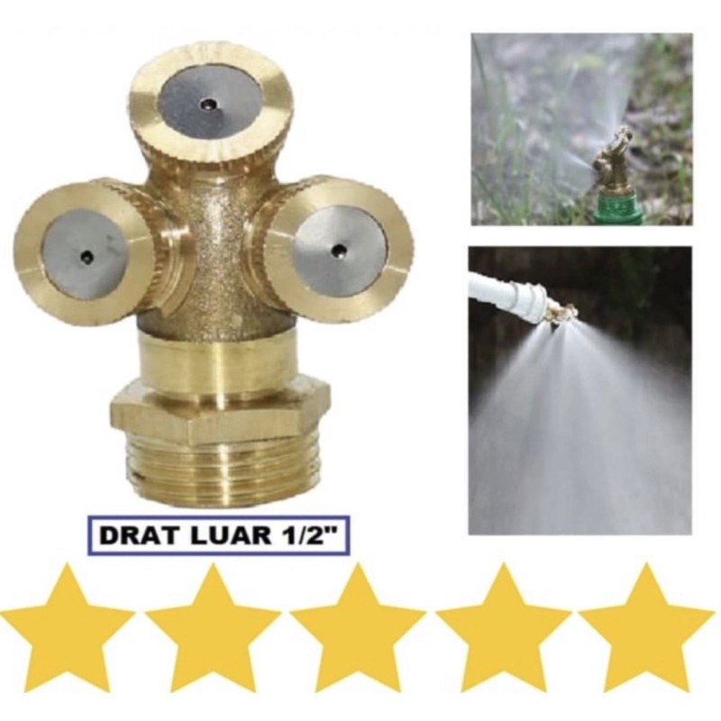 Sprayer 3 cabang / Sprinkler 3 way / nozzle kuningan / mesin kabut walet /mandi walet /sprayer walet