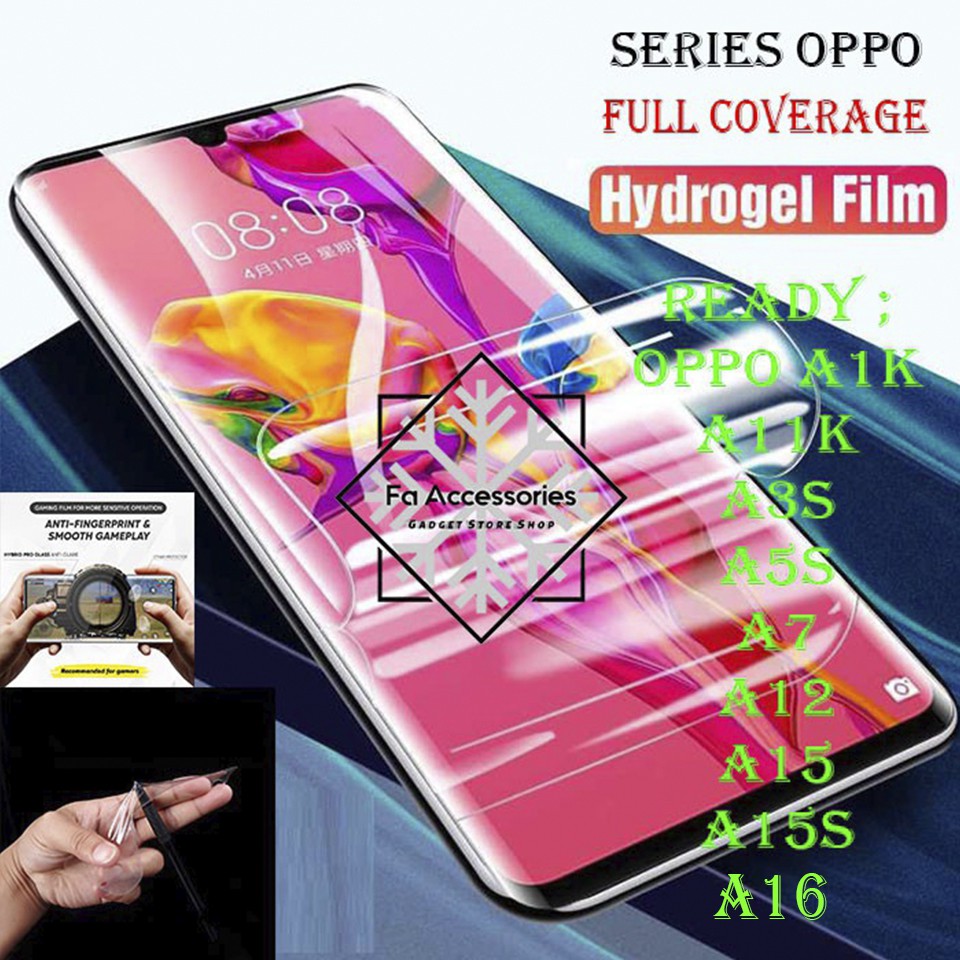 FA ANTI GORES JELLY HYDROGEL oppo A1K A11K A3S A5S A7 A12 A15 A15S A16 A16E A16K A17 A17K A77 A77S S E K SCREEN PROTECTOR GUARD SHOCK