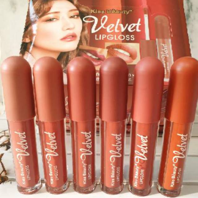 [  24 PCS) LIP GLOSS VELVET KISS BEAUTY NUDE made in thailand