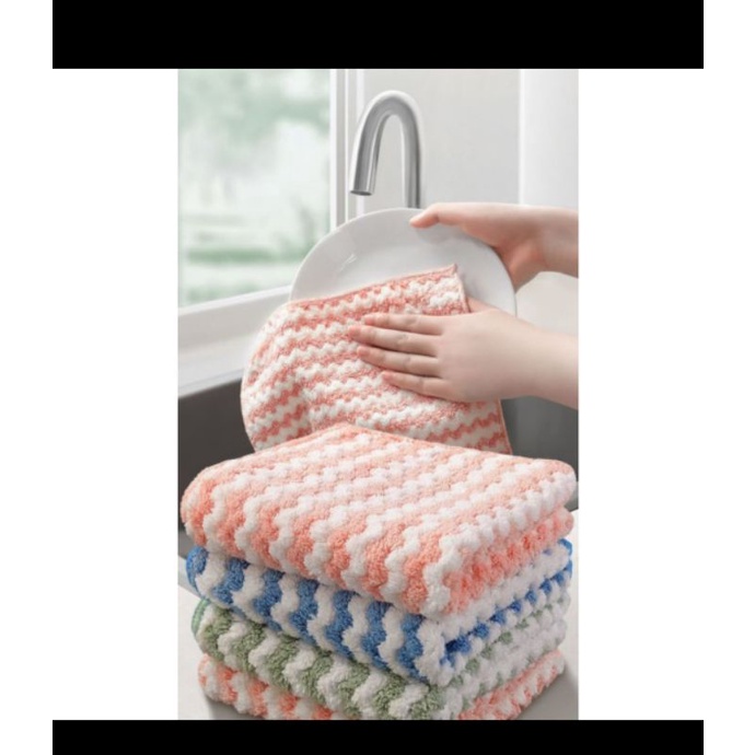 30 x30 cm lap anti minyak halus serap air membersihkan dapur