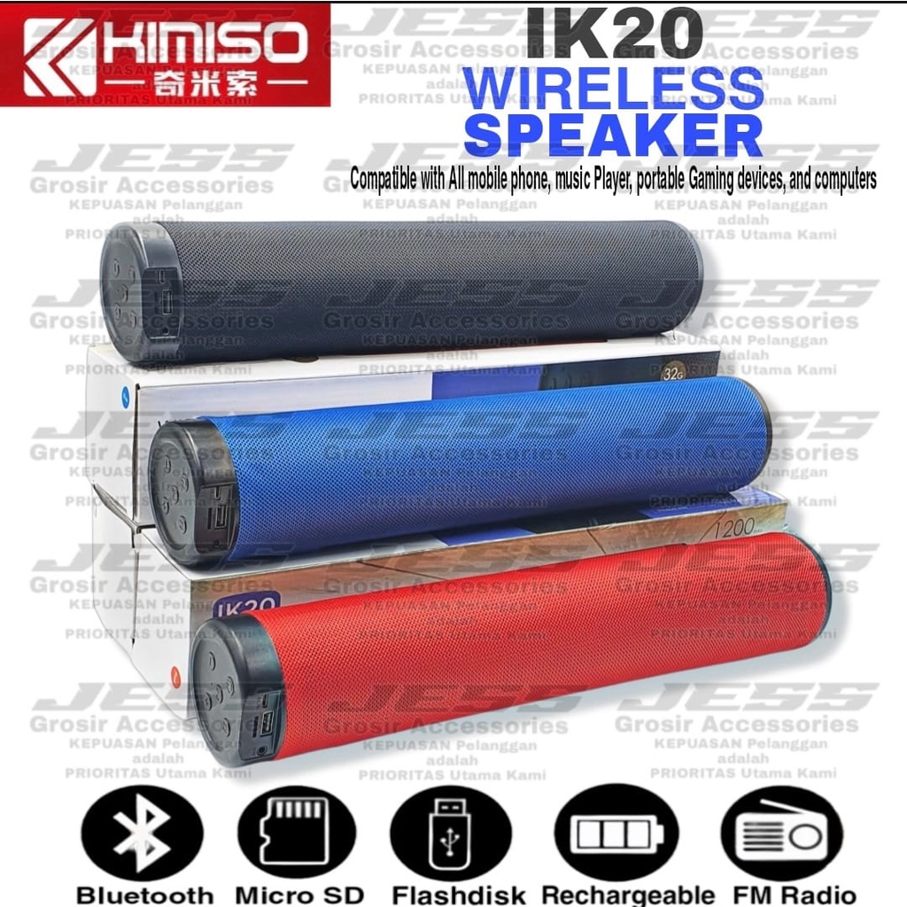 Speaker Bluetooth Kimiso IK20 SOUNDBAR Portable Wireless Bass Stereo