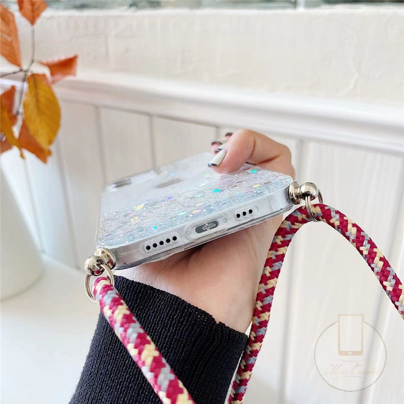 Casing Softcase Realme C15 C11 6 6i 7 7i 6s 7pro C12 5 5i 5s C17 C3 Narzo 30A 20 Pro Aksen Glitter Gradasi + Tali Lanyard-3