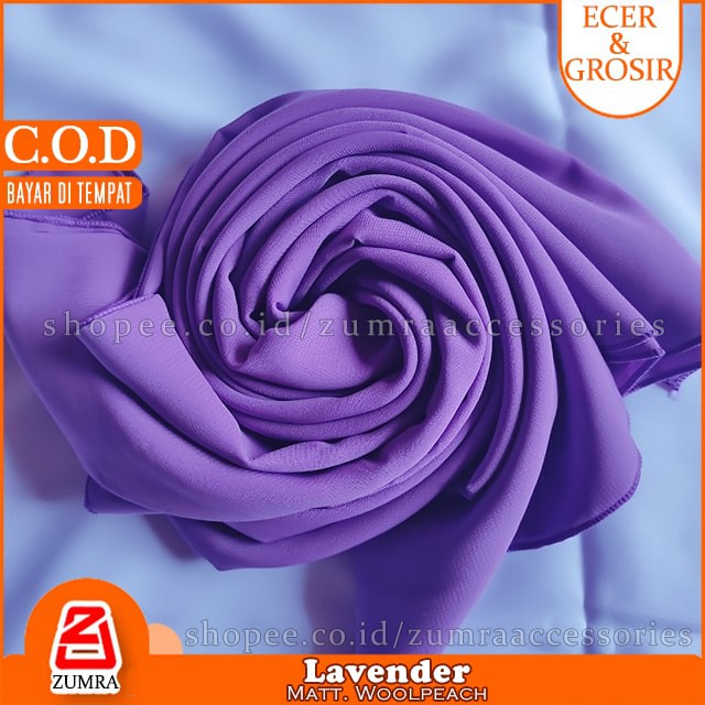 PROMO!!! Jilbab Syari Jumbo Segiempat Woolpeach Square 150 x 150 cm by zumra-Lavender