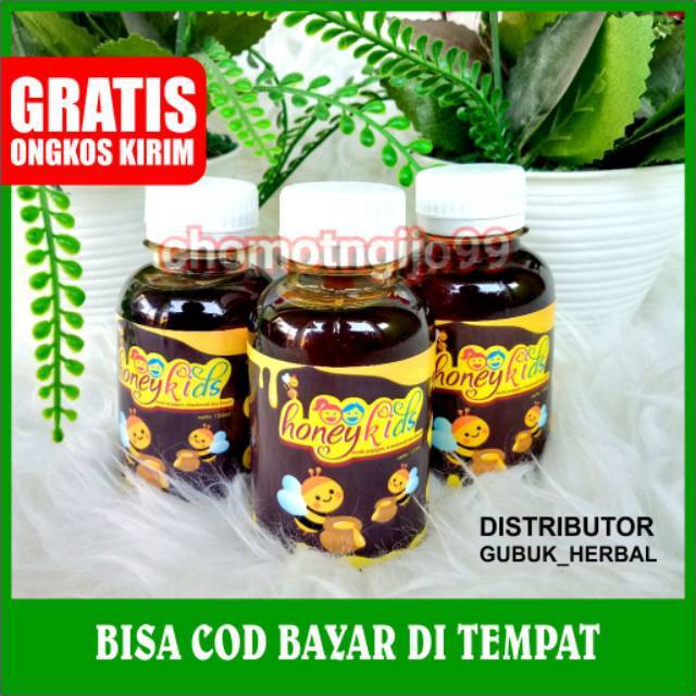 Paket 3 Botol Honeykids Madu Gemuk Badan Anak Premium 130 ml