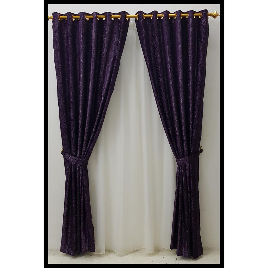 Gorden Jendela, Hordeng Glitter 3D, Minimalis D#1 Lavender Ungu Tua