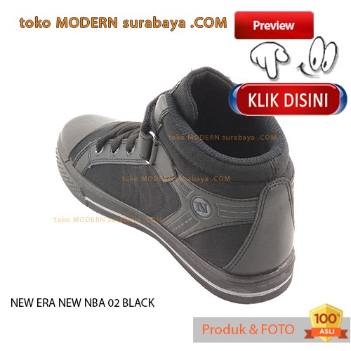 NEW ERA NEW NBA 02 BLACK sepatu sekolah boots sneackers