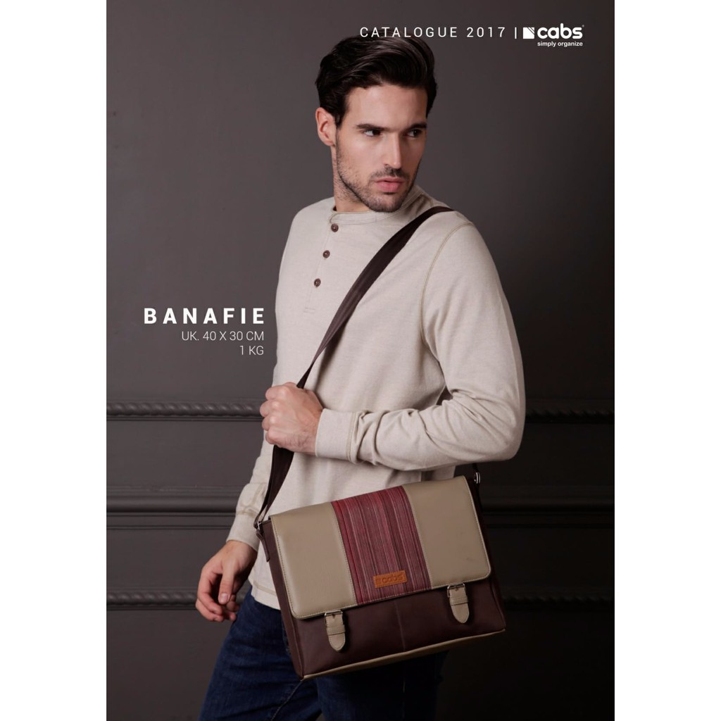 Cabs Pocket Banafie (Tas Selempang Pria Multifungsi Tas Laptop) Brown F-20