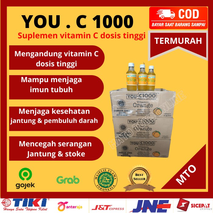 MINUMAN SUPLEMEN VITAMIN C DOSIS TINGGI COVID 19 YOU C 1000 YOU C1000 UC1000 UC 1000 ORANGE LEMON