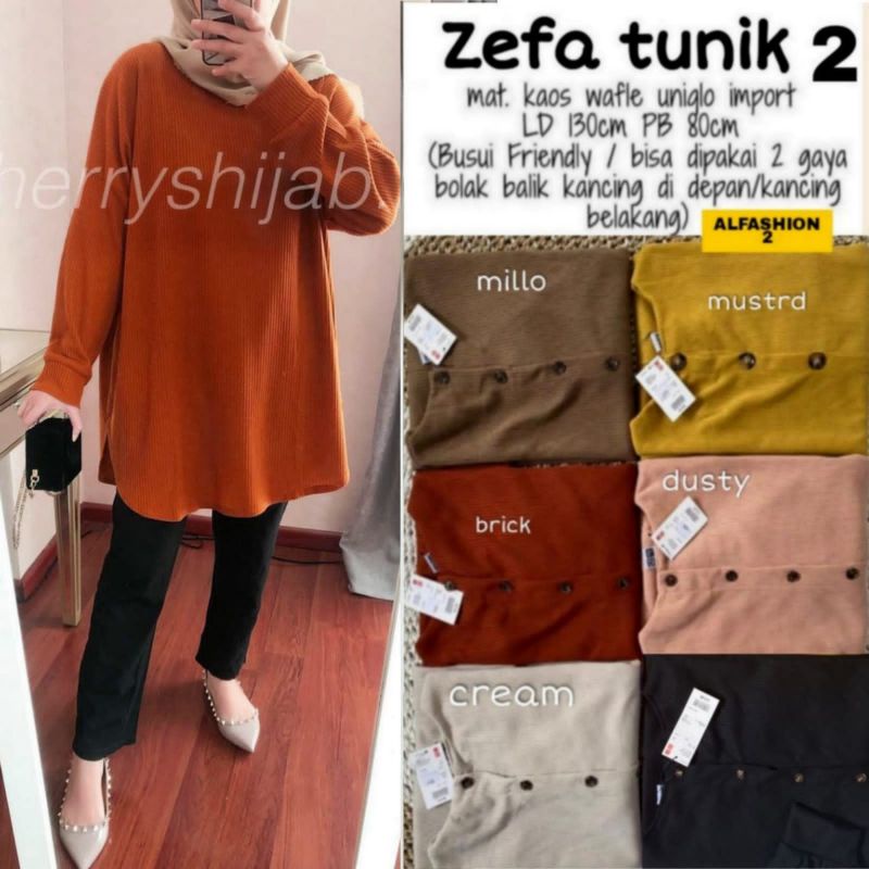 ZEFA TUNIK ORIGINAL BY ALFASHION ATASAN JUMBO BAHAN MELAR BIG SIZE BAHAN KAOS UNIQLO BERKUALITAS