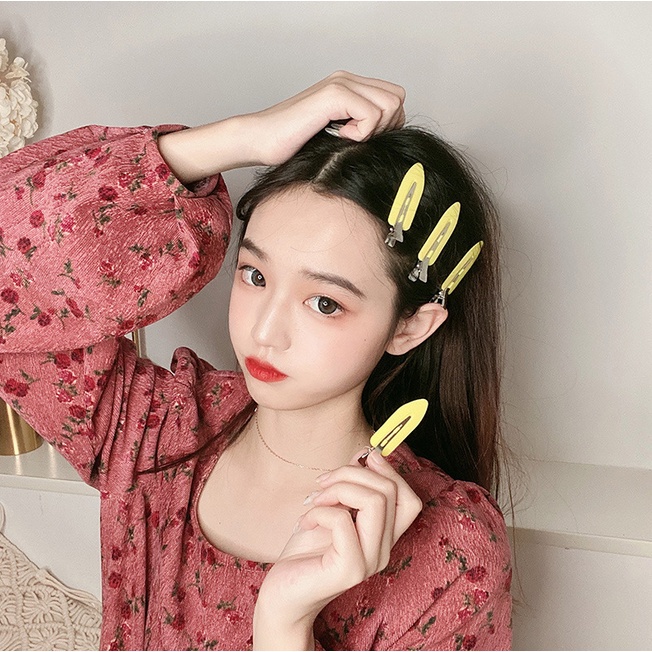 Jepit Rambut Korea Perempuan Dewasa 1 Set 4 Pcs Bentuk Daun Polos Aksesoris Rambut korea fashion cewe AK176