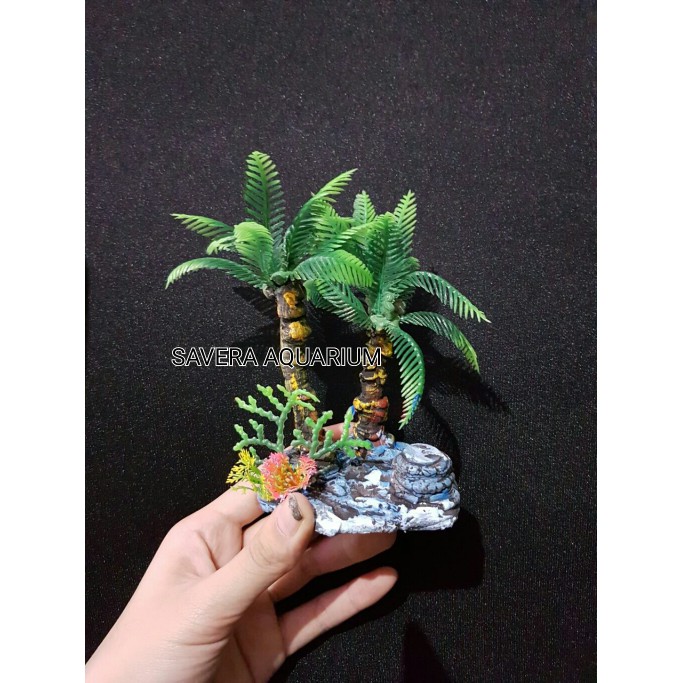 TerUpdate Hiasan Pohon 2 Kelapa U002F Mainan Fish Tank U002F Aquarium Terbaru