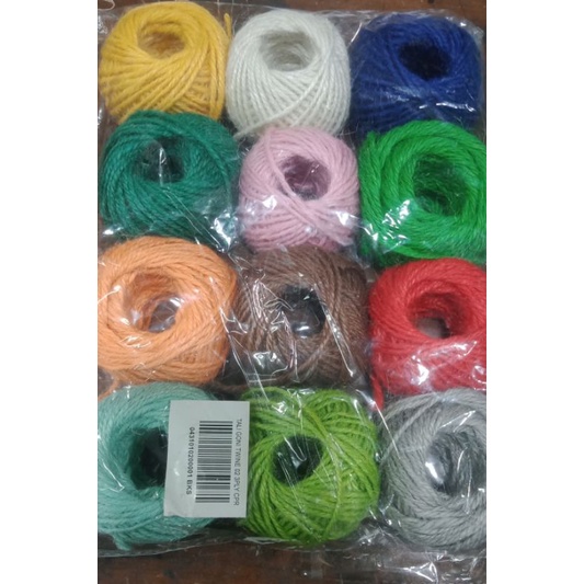 

[PER LUSIN] Tali goni twine warna, uk 3PLY panjang ±20mtr