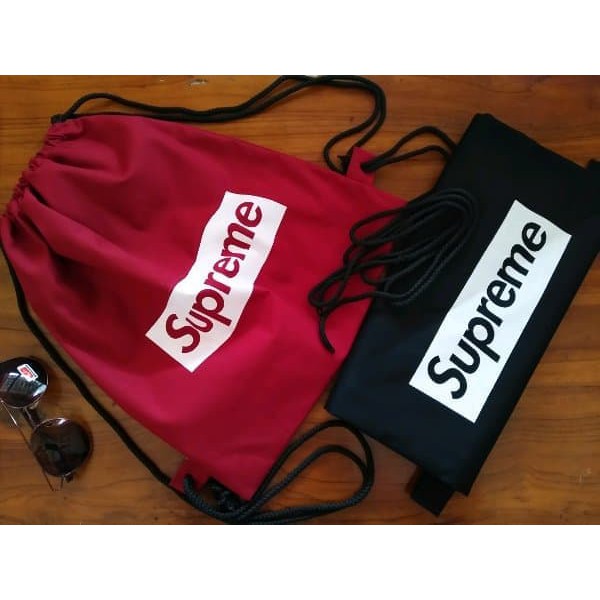 tas serut supreme, stringbag,drawstringbag, tas ransel,tas jadul,bakpack, tas jadul