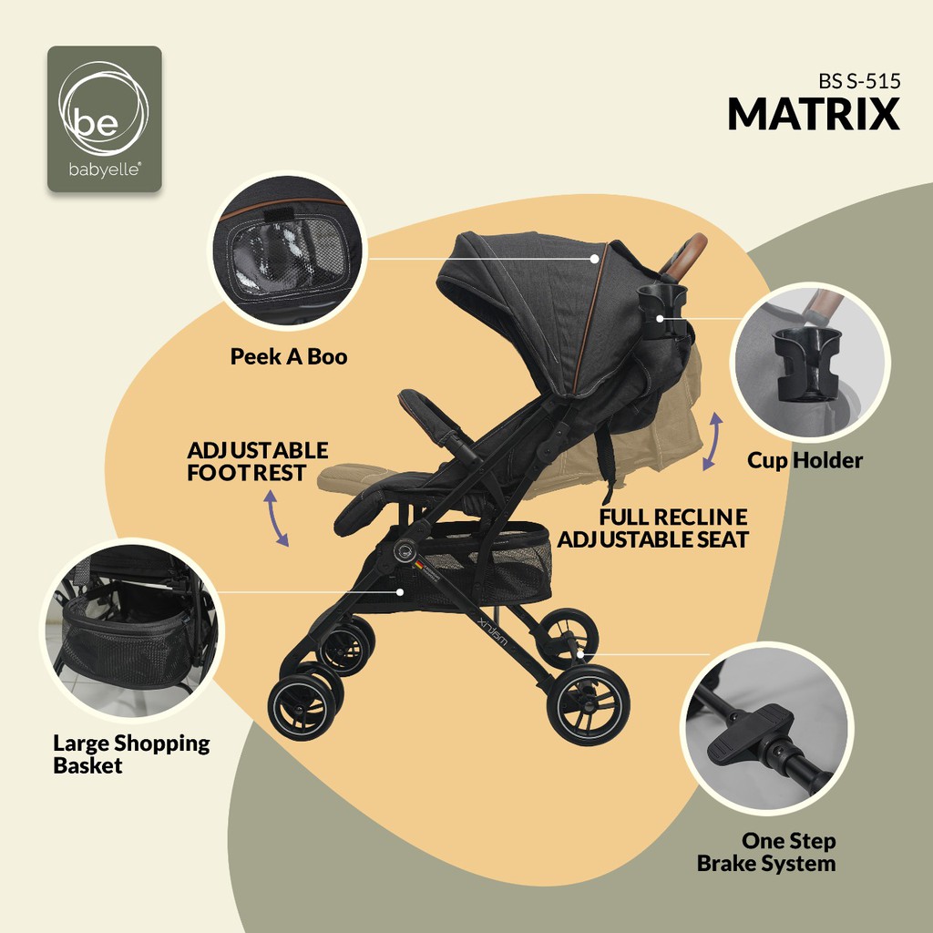 Stroller Baby Elle Matrix S-515 / Matrix SP S-516 / Fame S-370 / Cosmo S-609 Stroller Bayi Baby Elle