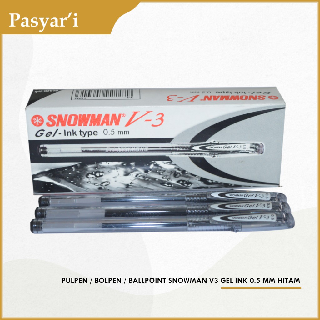 

Pulpen / Bolpen / Ballpoint Snowman V3 Gel Ink 0.5 dan 0,7 mm Hitam