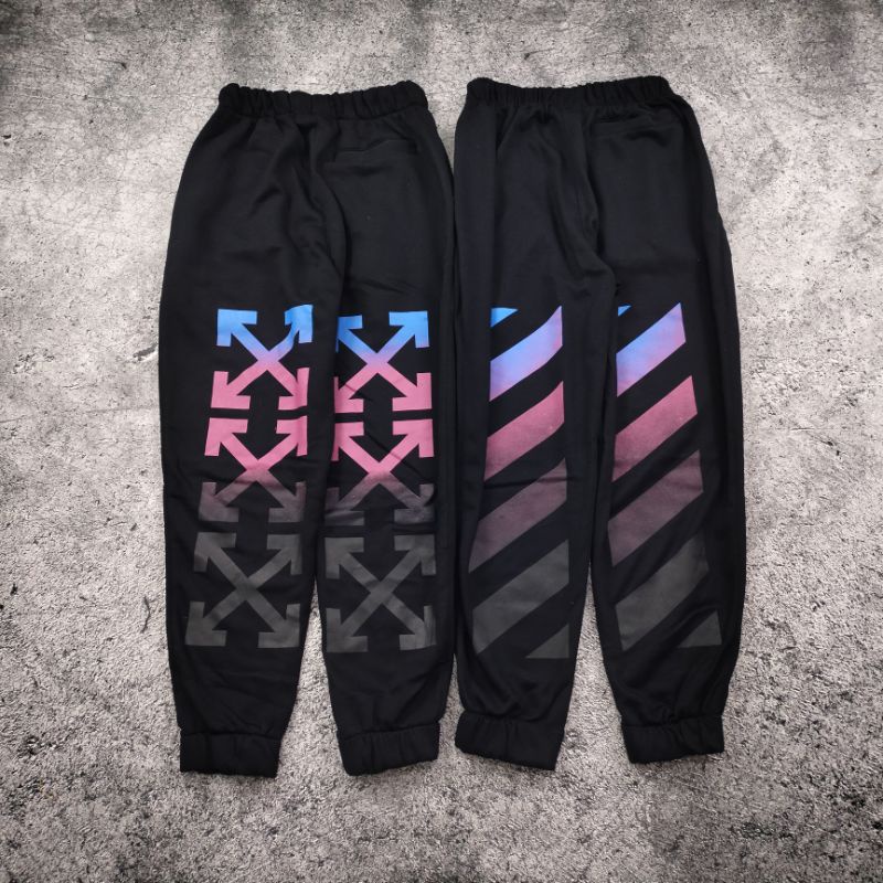 LONG PANTS / JOGGER PANTS OFF WHITE GRADIENT HITAM AUTHENTIC FULLTAG &amp; LEBEL