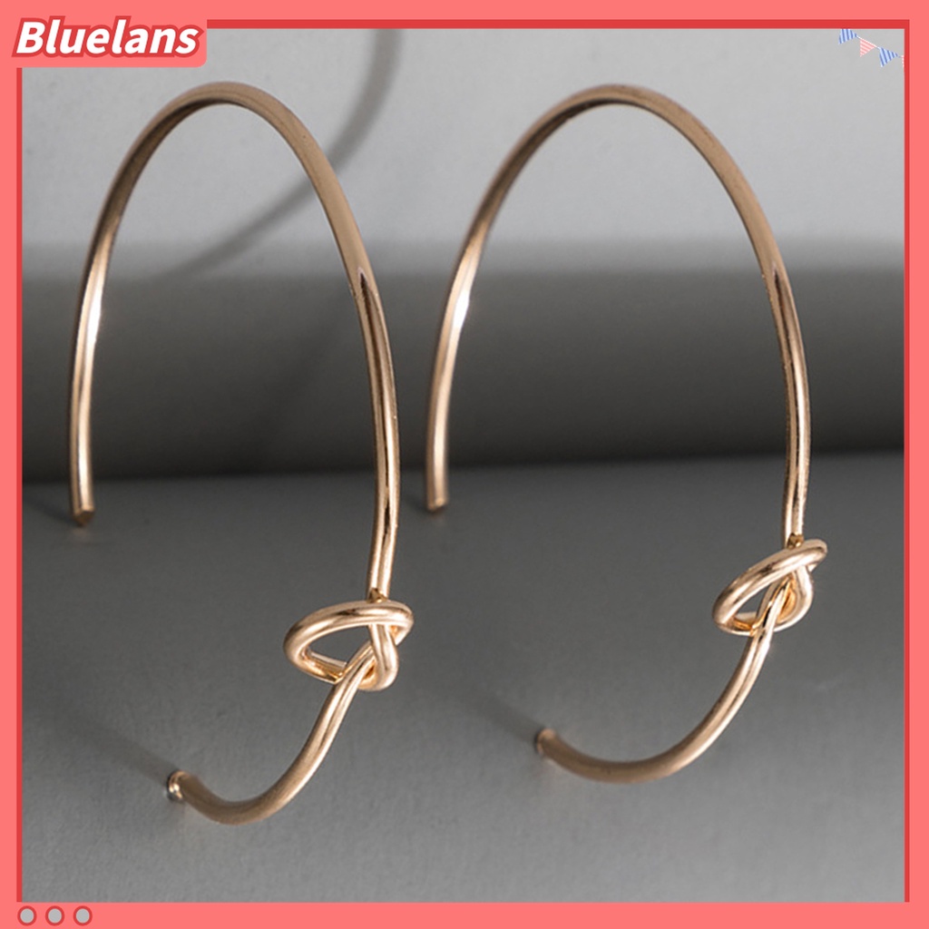 Anting Hoop Geometris Lingkaran Besar Bahan Logam Untuk Pemakaian Sehari-Hari