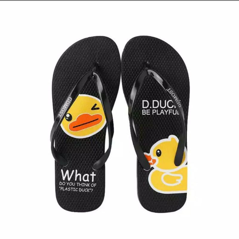 sandal jepit wanita motip duck besar