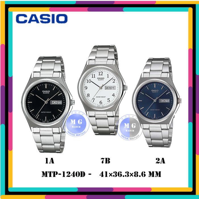 JAM TANGAN PRIA CASIO MTP-1240D-2A MTP-1240D ORIGINAL GARANSI RESMI