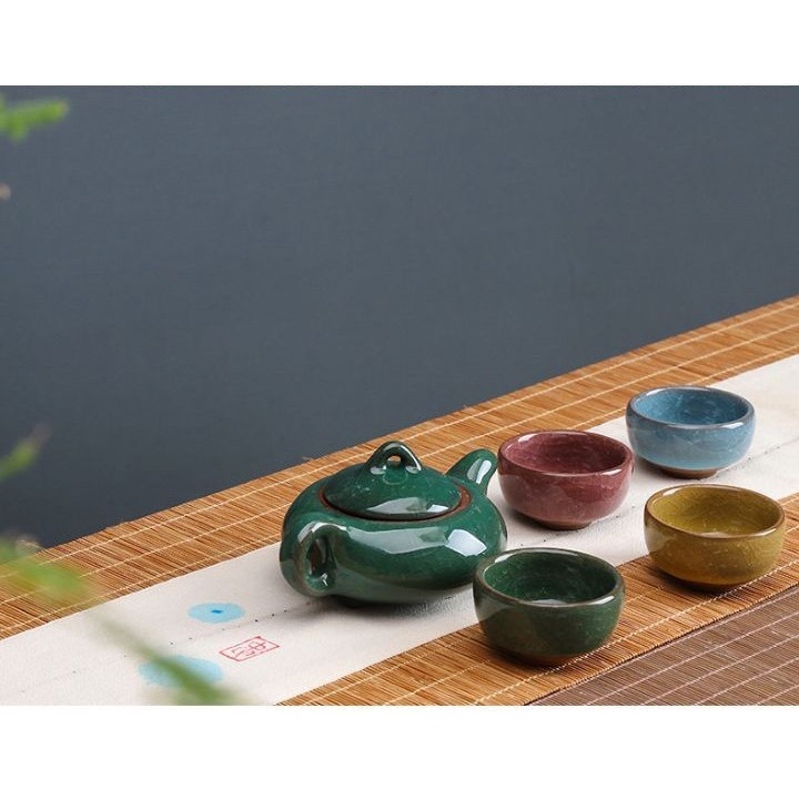Tea Set Ice Cracked Glaze / Teko Cangkir Keramik Peralatan Minum Teh New