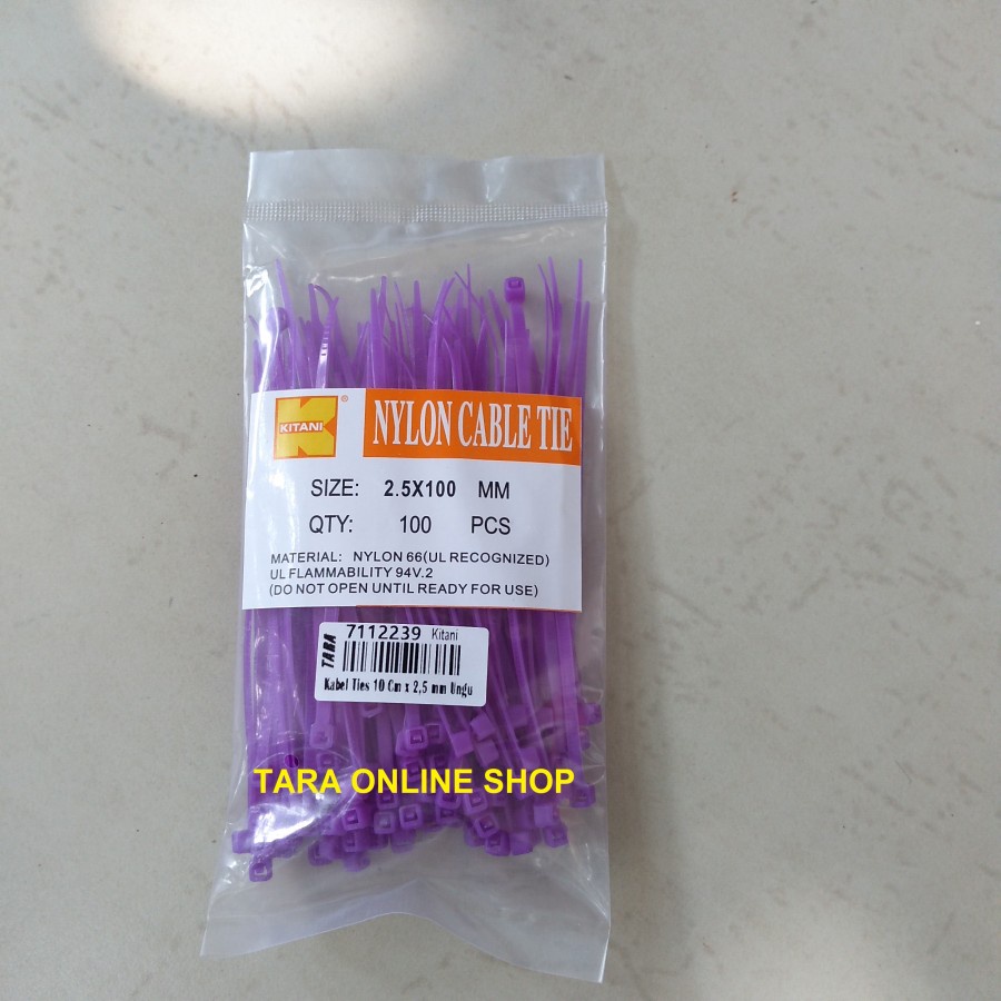 

KITANI Kabel Ties Ungu 10 Cm x 2,5 mm - 7112239
