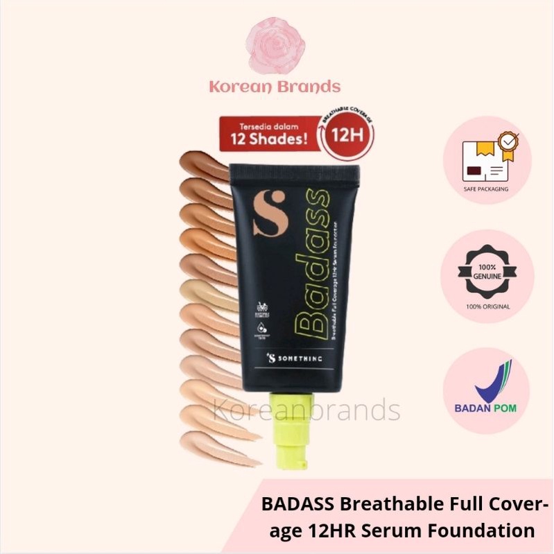 Somethinc BADASS Breathable Full Coverage 12HR Serum Foundation - Tahan Hingga