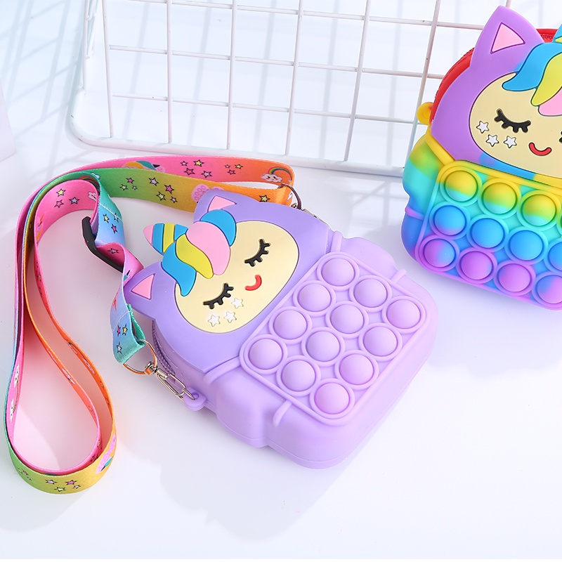 TAS ANAK POP IT JELLY / TAS POP IT ANAK SELEMPANG UNICORN / TAS POP IT ANAK TERMURAH - P-037