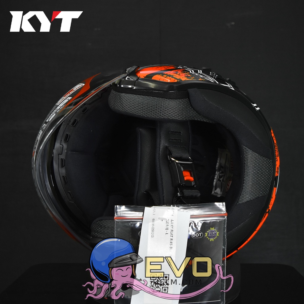 KYT GALAXY_SERI #5 BLACK WHITE RED (DOUBEL VISOR)