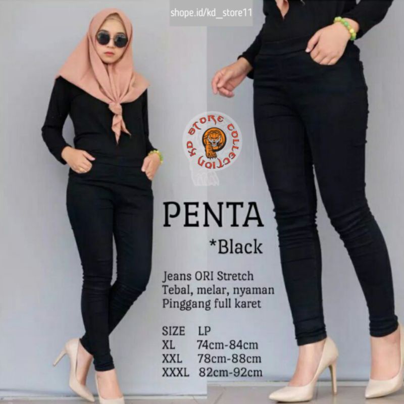 Celana jeans fashion cewek legging karet