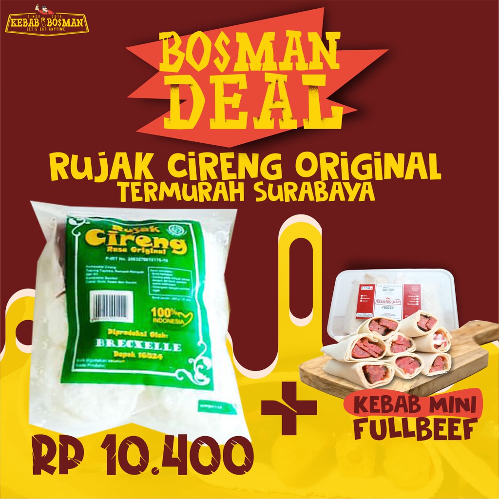 

RUJAK CIRENG ORIGINAL DAN KEBAB MINIFULLBEEF