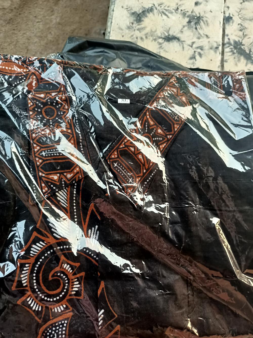 Kupu Dimensi Kemeja Batik Pria Lengan Panjang Coklat Abu M L Xl Xxl
