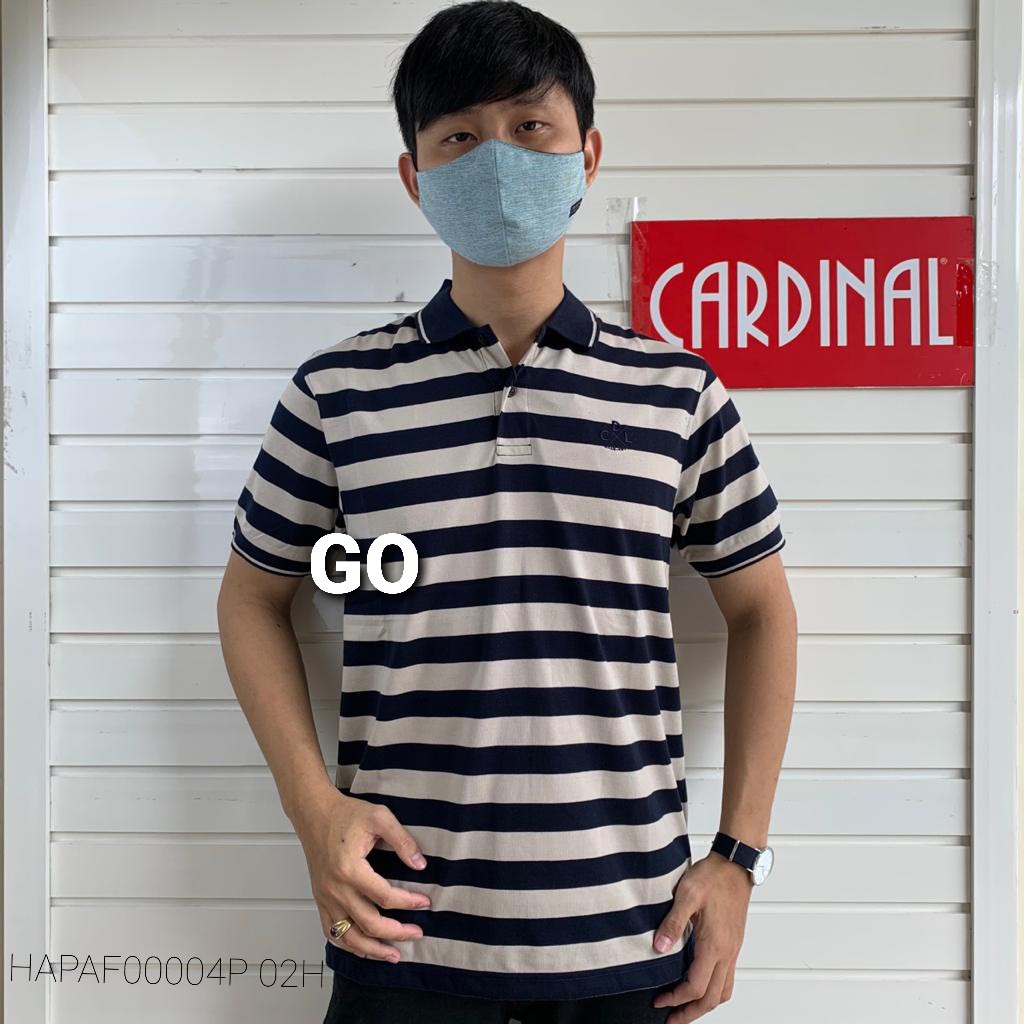 BB CDL By (CARDINAL) POLO T-SHIRT Pakaian Pria Atasan Kaos Polo Berkerah Garis Salur Lengan Pendek