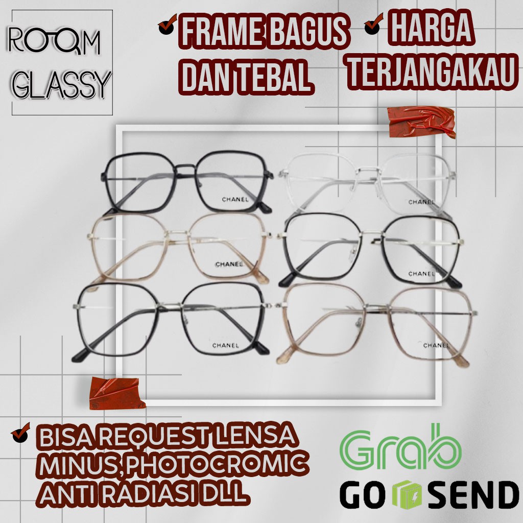 frame kacamata wanita minus Chanel free lensa anti radiasi 06