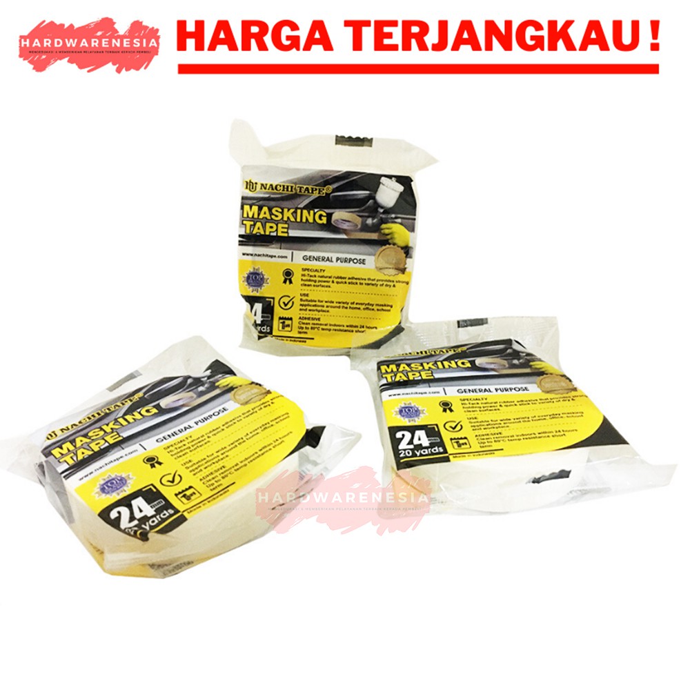 

Nachi Masking Tape 24mm (1 inci) / Lakban Isolasi Kertas Plakban Selotip