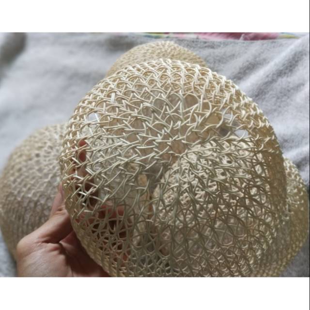 Peci rotan bundar size anak dewasa polos kopiah rotan songkok kalimantan selatan banjarmasin