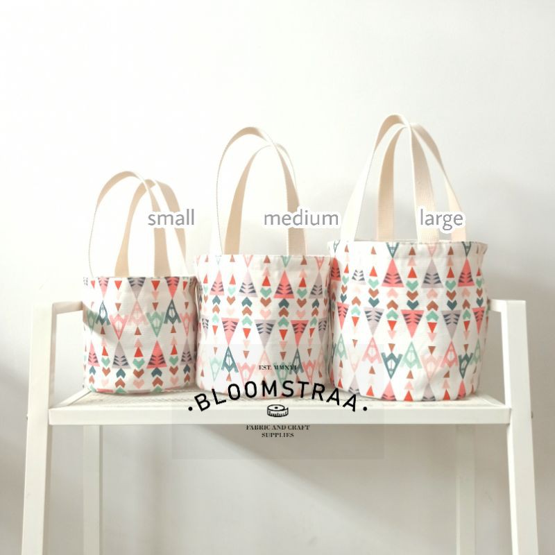 [BURNET] Tas Hampers Bucket Bag Canvas Souvenir Bags Kanvas Motif