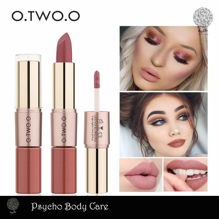 O.TWO.O Lipstik 2 in 1 ROSE GOLD MATTE LIPSTICK & LIQUID LIPSTICK Original Bisa COD