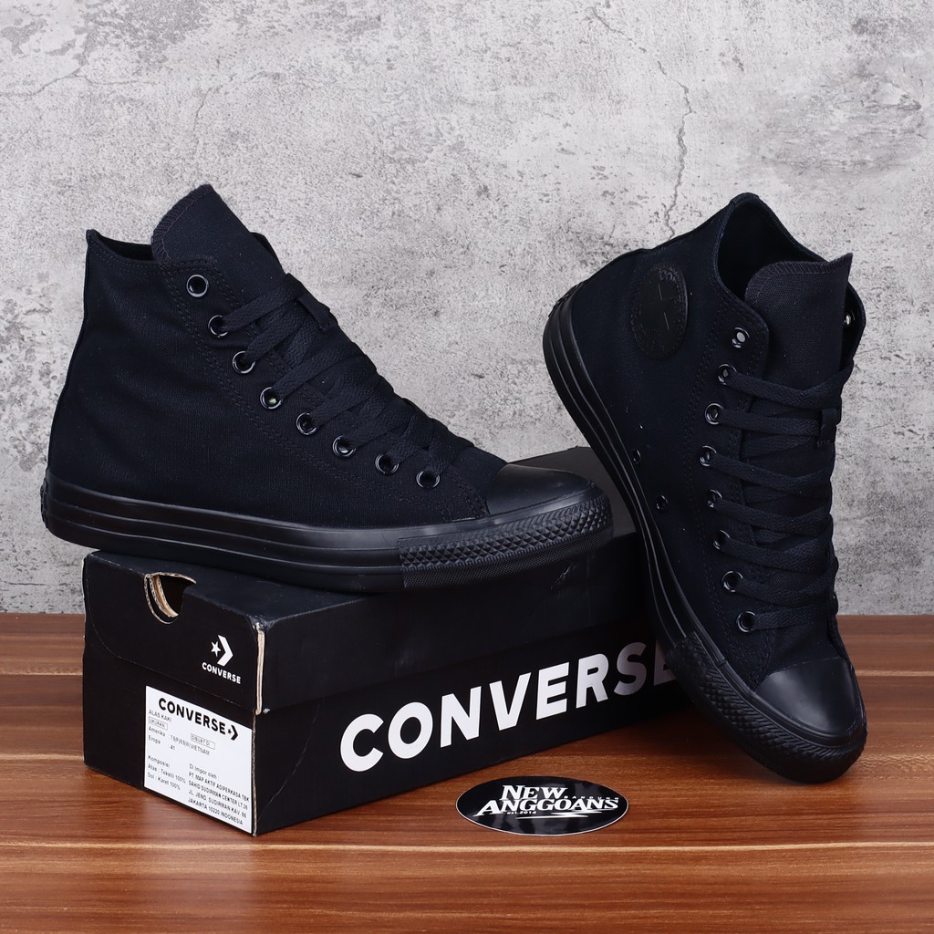 100% ORIGINAL BNIB Converse CT All Star Classic Full Black Monochrome High - Ori Legit Art M3310C