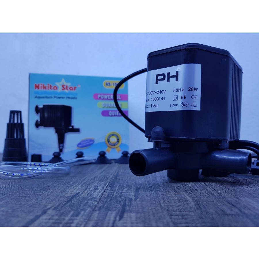 NIKITA STAR NS 1800 MESIN POMPA FILTER CELUP AQUARIUM 1800 L/H