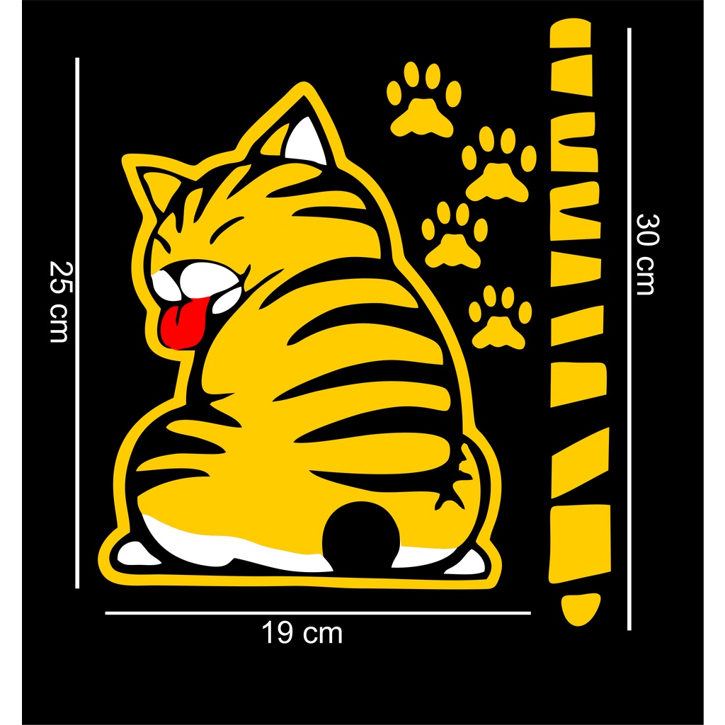Stiker Mobil Cutting Sticker Wiper Mobil Ekor kucing berGOYANG