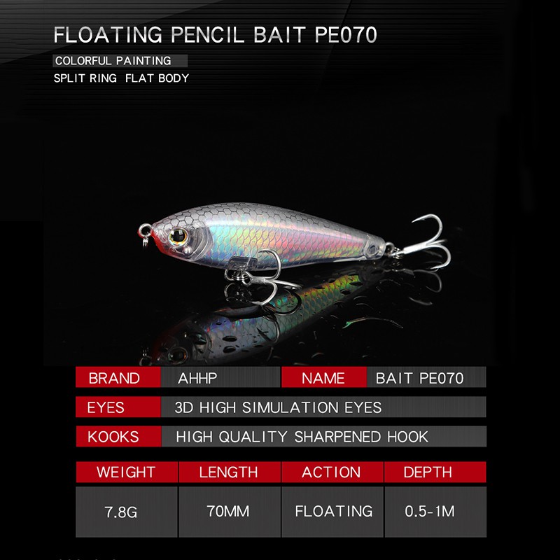 7.8g/70mm Kail Pancing Whopper Plopper Popper Umpan Pancing Buatan Umpan Pancing Umpan Mancing Umpan Mancing Alat Pancing Murah Umpan Ikan Top Water Lure Alat Pancing relix nusantara Minnow Lure