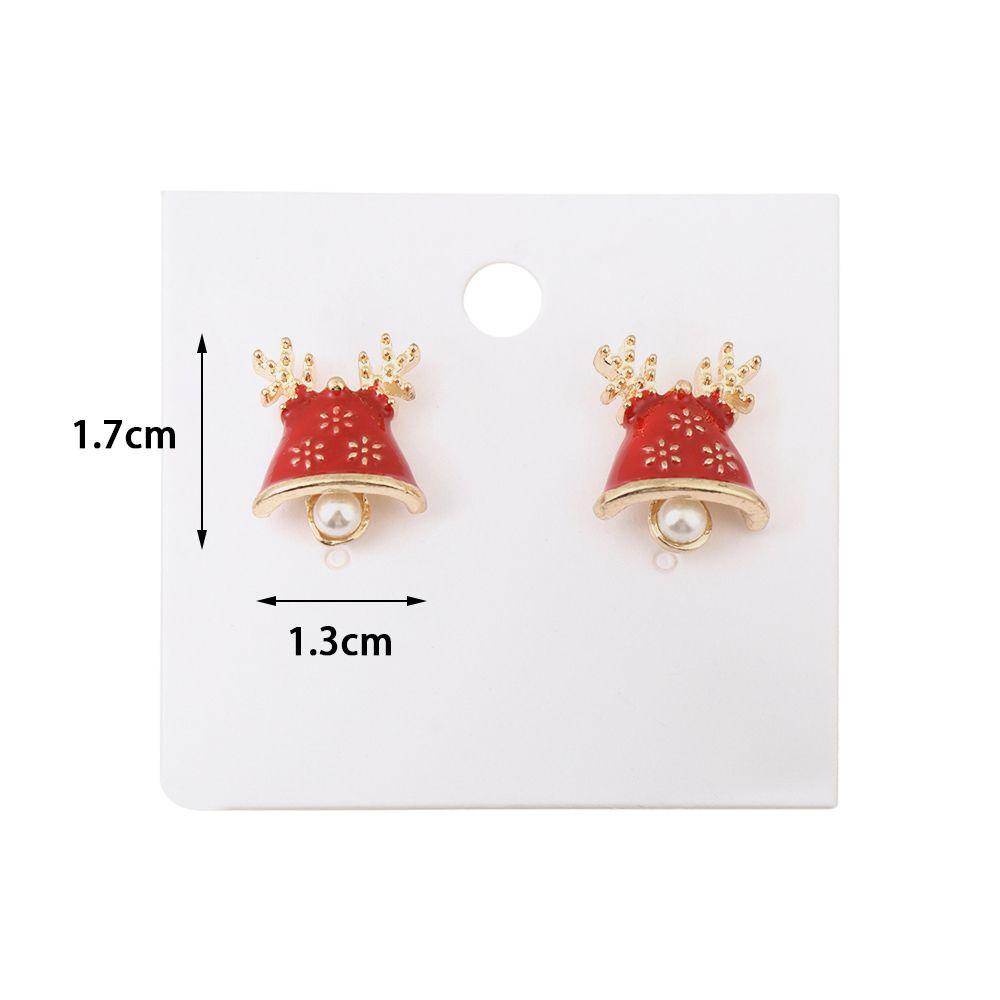 Preva Ear Studs Pesta Baru Perhiasan Liontin Xmas Hadiah Menetes Minyak Ornamen