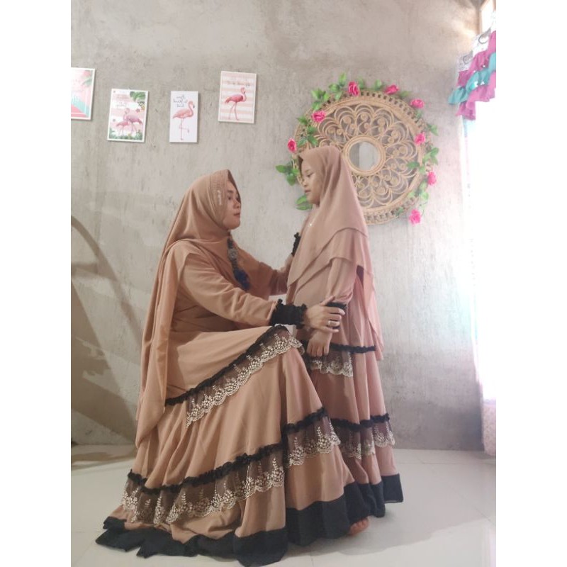 Gamis Couple Set Aqilla Best Seller | gamis couple ibu dan anak | couple keluarga | gamis anak