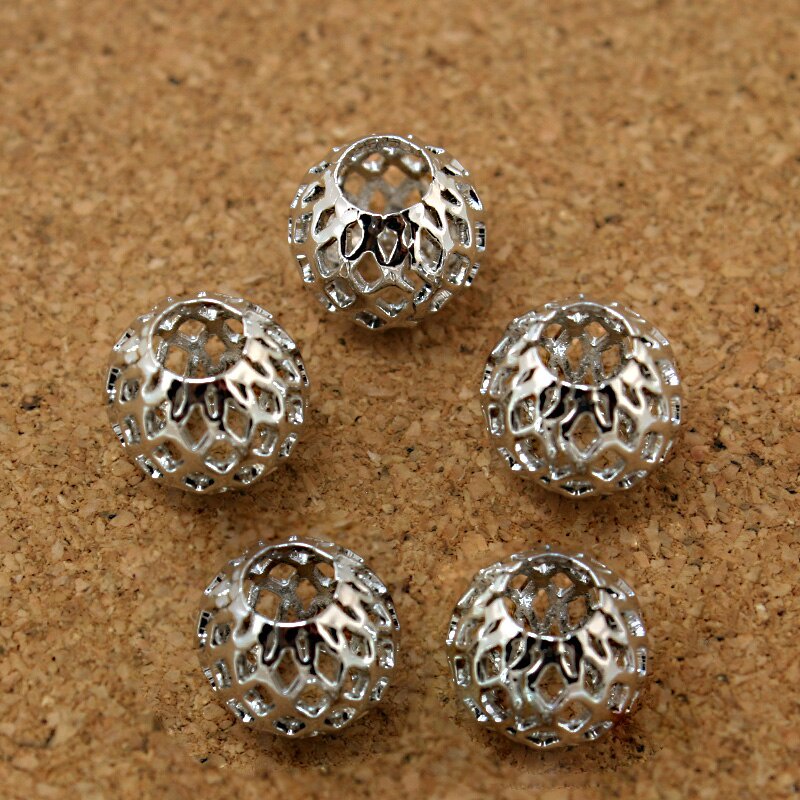 6 pcs 9x10mm Putaran Logam Beads Beads Longgar Untuk Perhiasan Membuat Temuan Kalung Gelang Anting Temuan