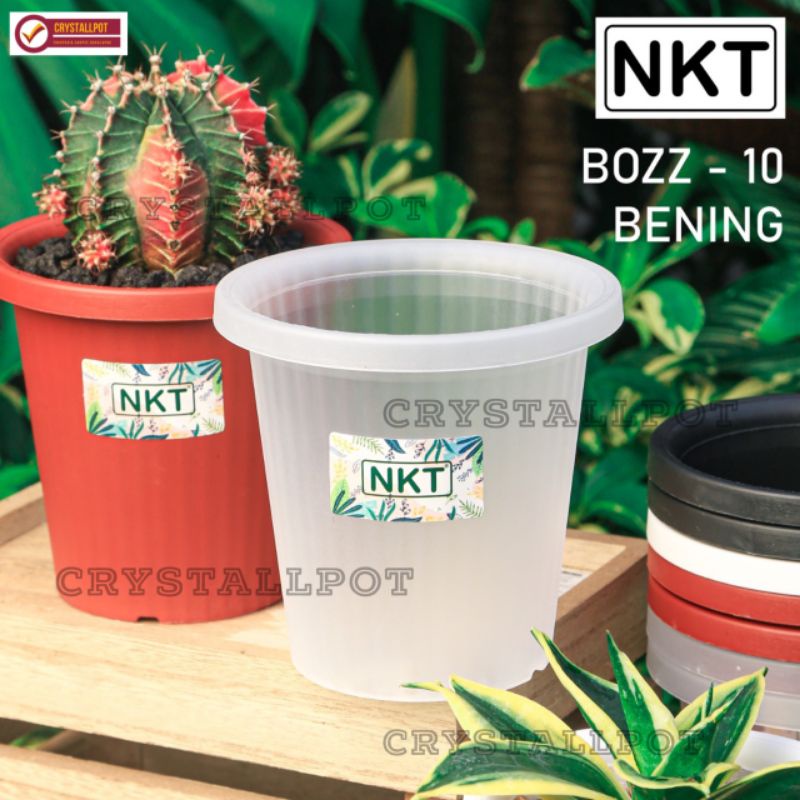 pot bunga tanaman tinggi NKT BOZZ 10 BENING TRANSPARAN - NKT BOZZ 10 BENING