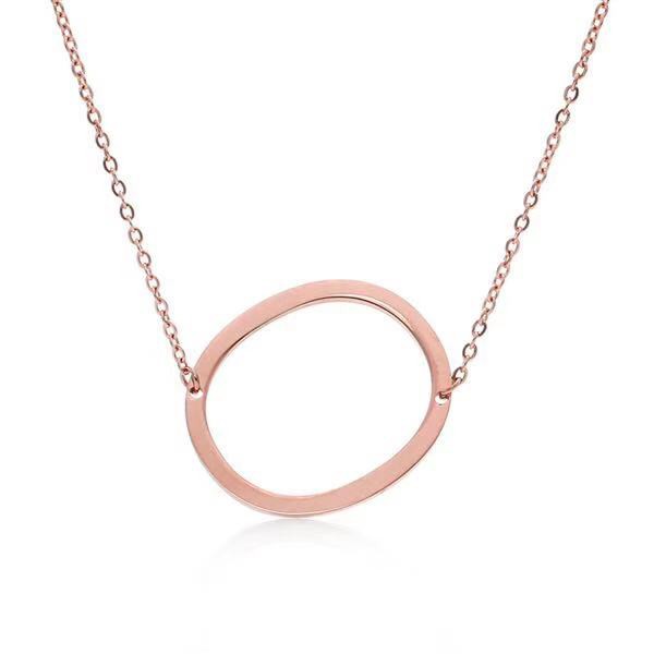 Kalung itanium abjad Rose gold 18K fashion wanita kalung murah import/Fashion Style