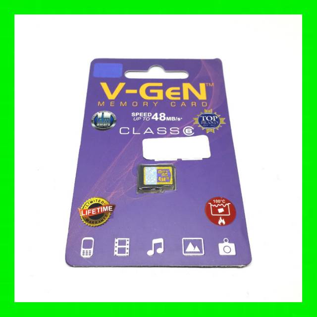 MEMORI MMC MEMORY KARTU MEMORI KARTU SD SD CARD MICRO SD 4GB VGEN CLASS 6 ORIGINAL 100% BERGARANSI